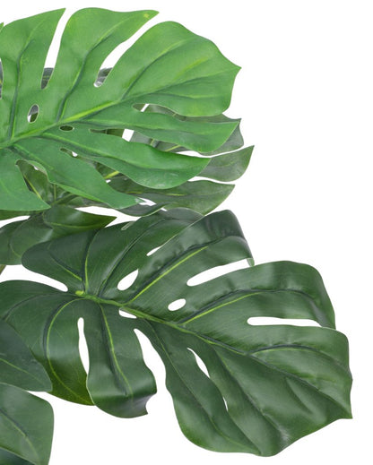 Refined Artificial Monstera Plant with Black Pot | 22 inches