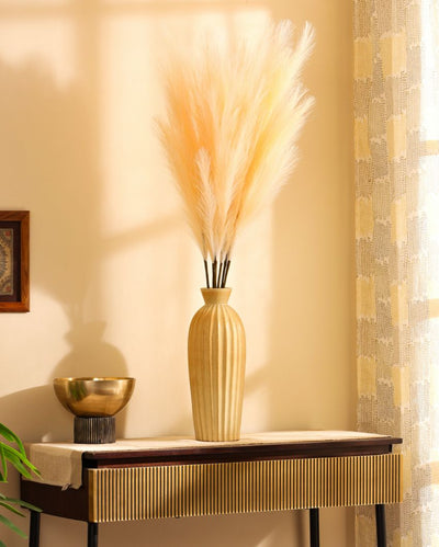 Affordable Artificial Pampas 3 Sticks Flowers Without Pot | 3.5  Feets