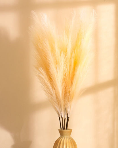 Affordable Artificial Pampas 3 Sticks Flowers Without Pot | 43 inches