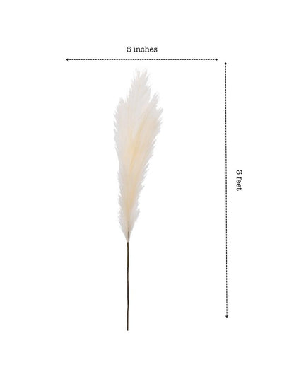 Affordable Artificial Pampas 3 Sticks Flowers Without Pot | 43 inches