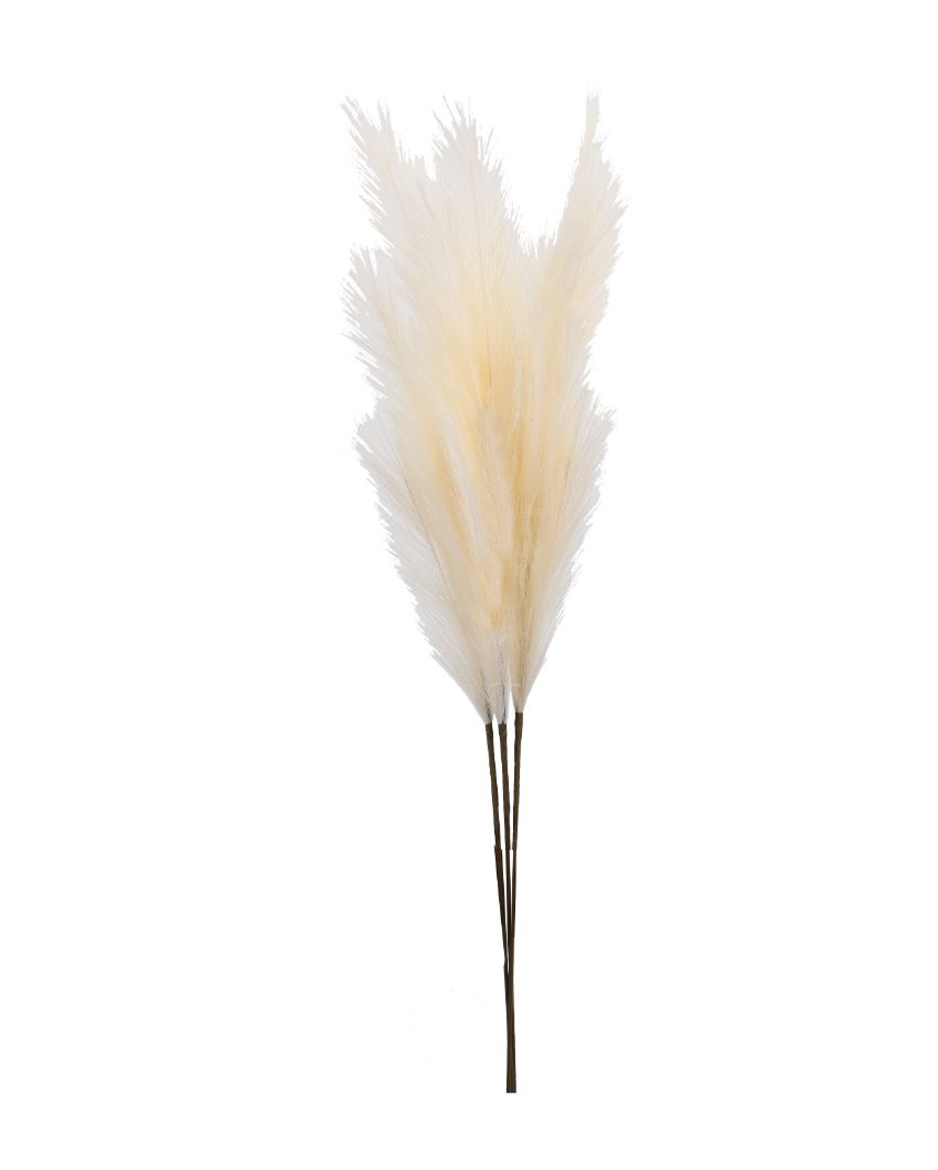 Affordable Artificial Pampas 3 Sticks Flowers Without Pot | 43 inches