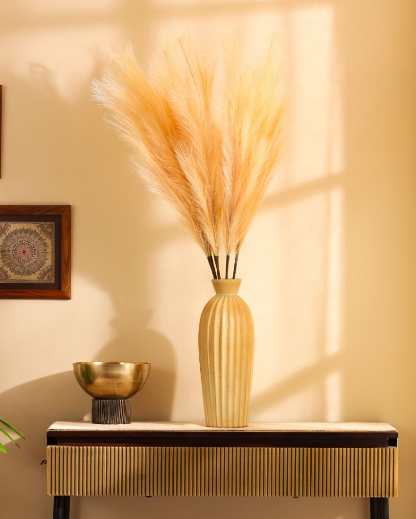 Affordable Artificial Pampas 3 Sticks Flowers Without Pot | 43 inches