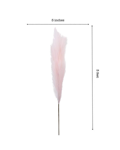 Affordable Artificial Pampas 3 Sticks Flowers Without Pot | 43 inches