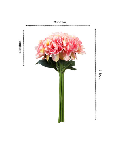 Contemporary Artificial Peony Flower 2 Bouquets Without Pot | 12 inches