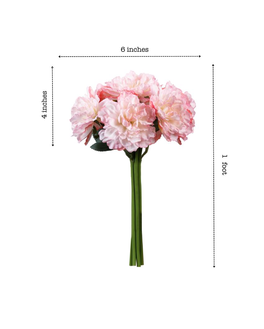 Contemporary Artificial Peony Flower 2 Bouquets Without Pot | 12 inches