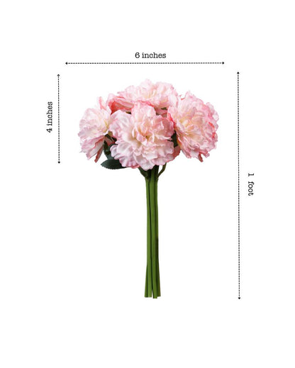 Contemporary Artificial Peony Flower 2 Bouquets Without Pot | 12 inches