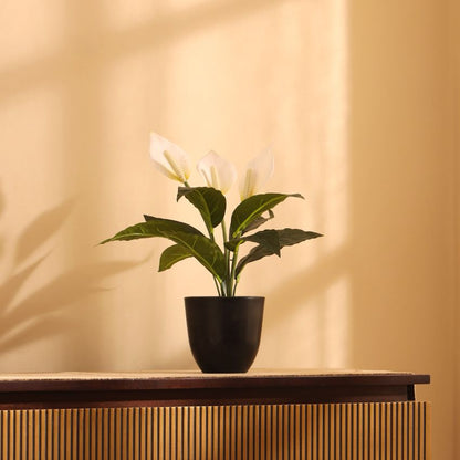 Artificial Potted Peace Lily Plant Set | 5 x 5 x 16 inches