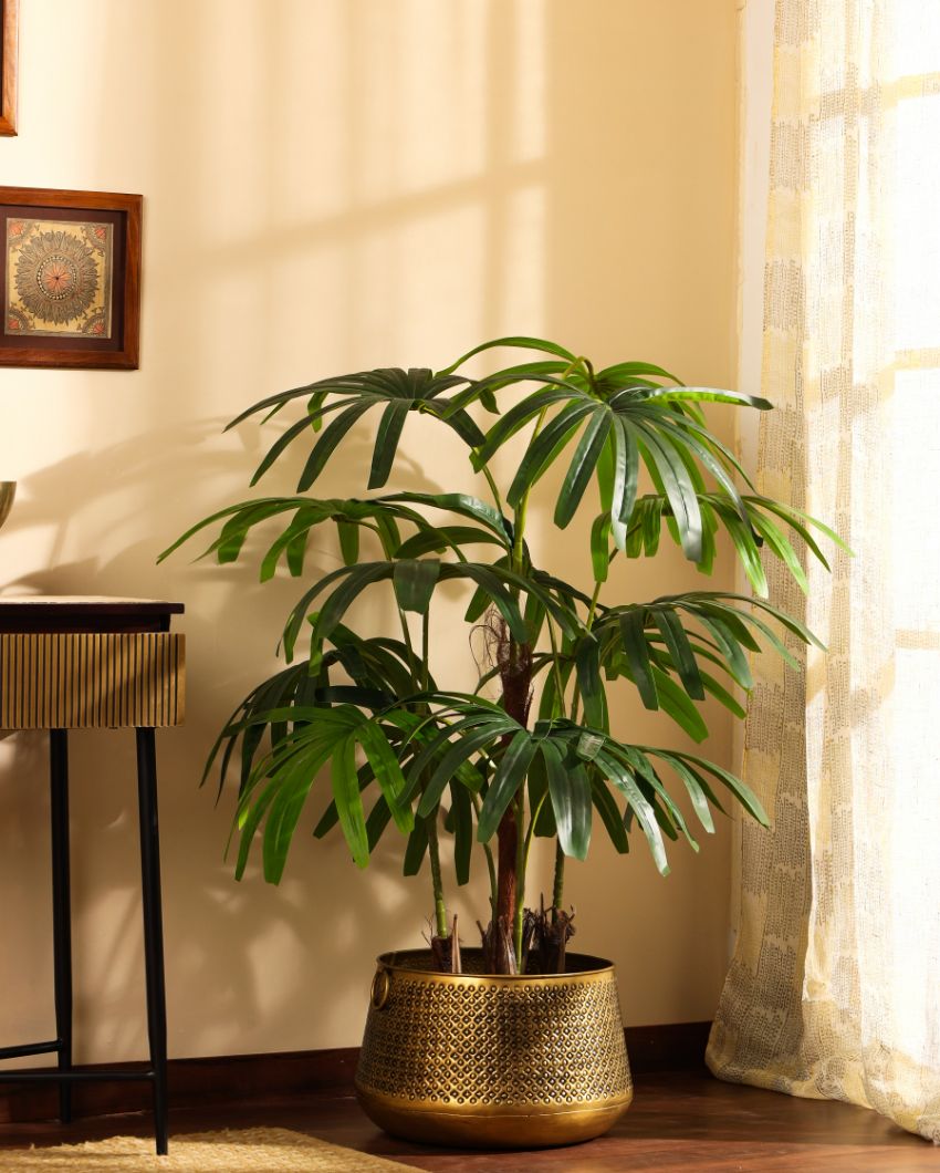 Unique Artificial Rhapis Palm Tree with Black Pot