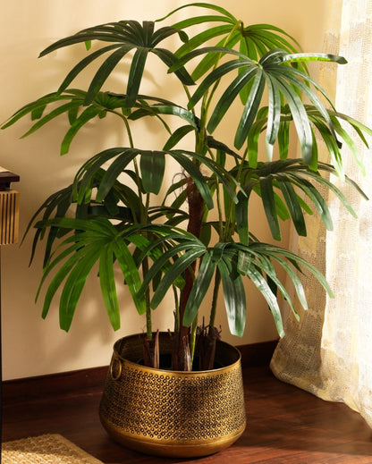 Unique Artificial Rhapis Palm Tree with Black Pot