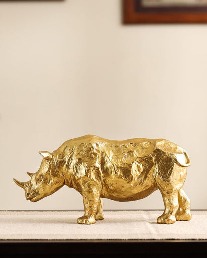 Majestic Resin Rhinoceros Figurine | 2 x 10 x 5 inches