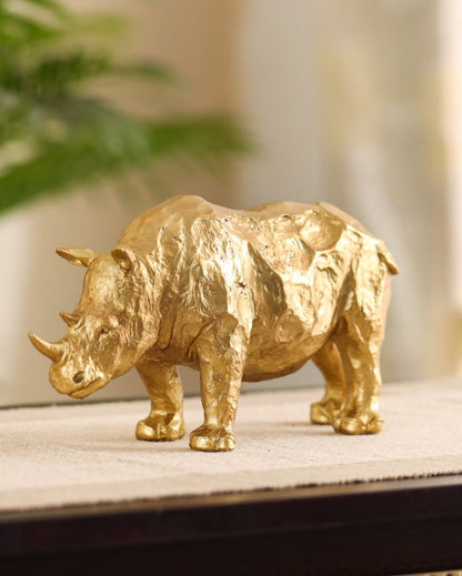 Majestic Resin Rhinoceros Figurine | 2 x 10 x 5 inches