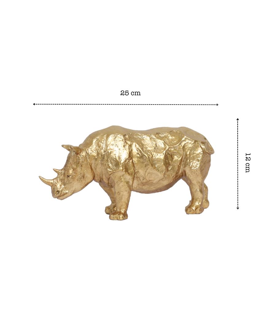 Majestic Resin Rhinoceros Figurine | 2 x 10 x 5 inches