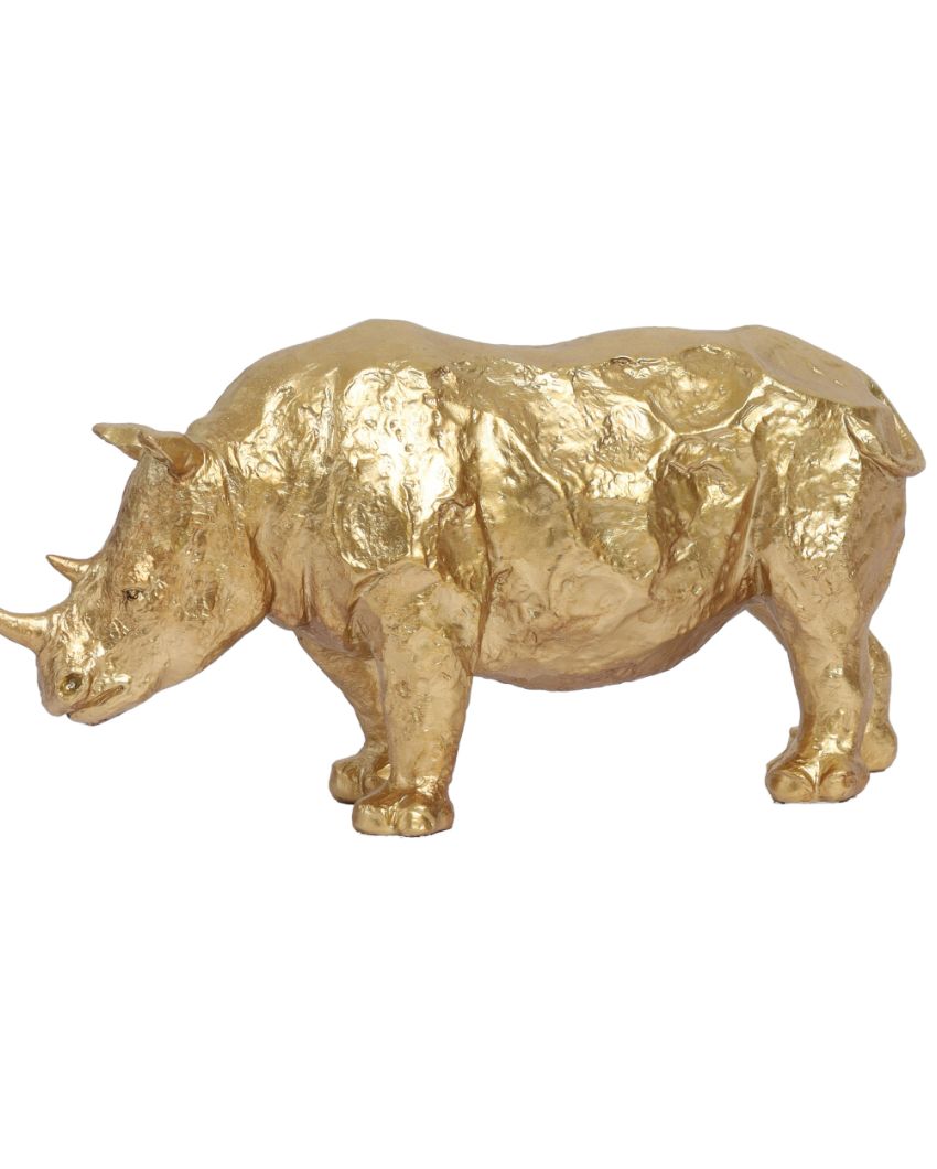 Majestic Resin Rhinoceros Figurine | 2 x 10 x 5 inches