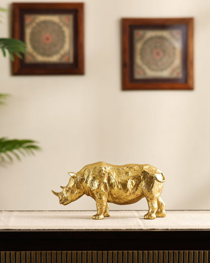 Majestic Resin Rhinoceros Figurine | 2 x 10 x 5 inches