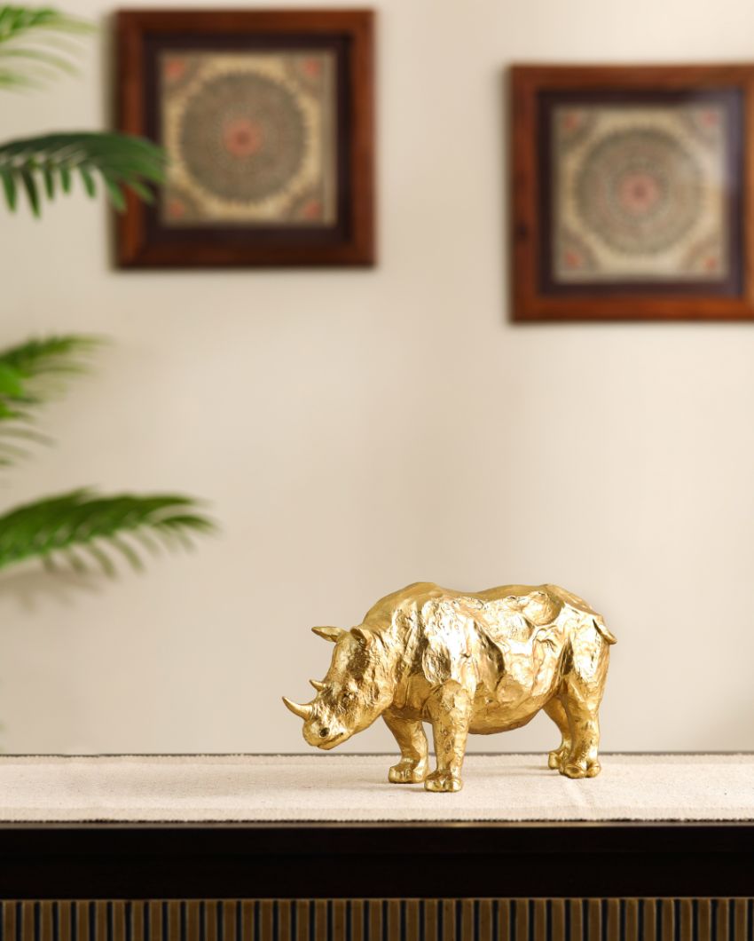 Majestic Resin Rhinoceros Figurine | 2 x 10 x 5 inches