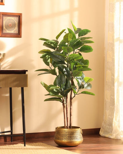 Timeless Artificial Rubber Tree with Black Pot