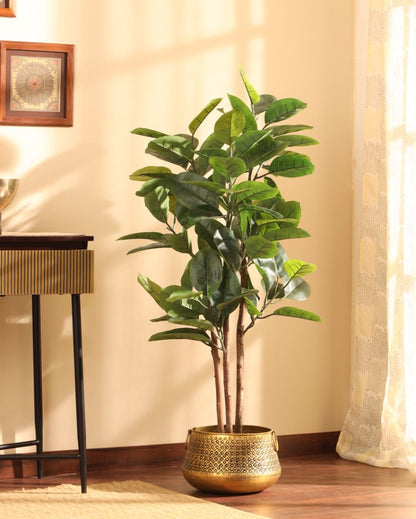 Timeless Artificial Rubber Tree with Black Pot