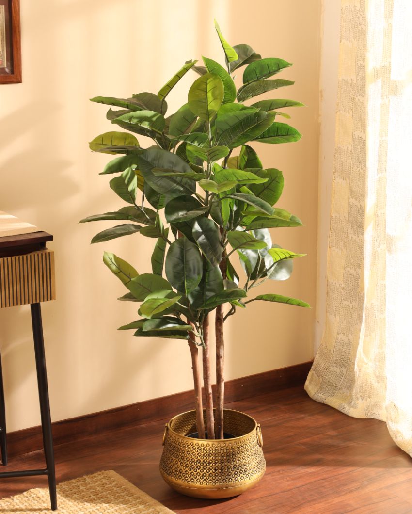 Timeless Artificial Rubber Tree with Black Pot