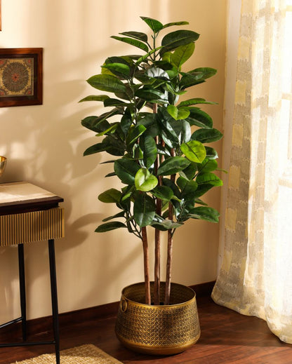 Timeless Artificial Rubber Tree with Black Pot