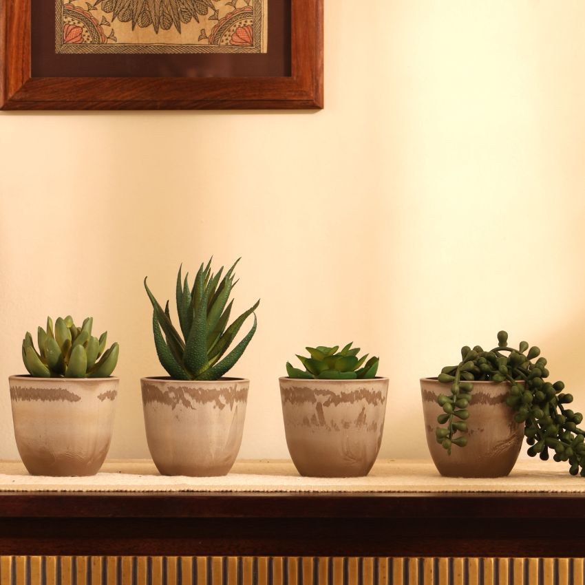 Artificial Potted Succulents Plant | Set of 4