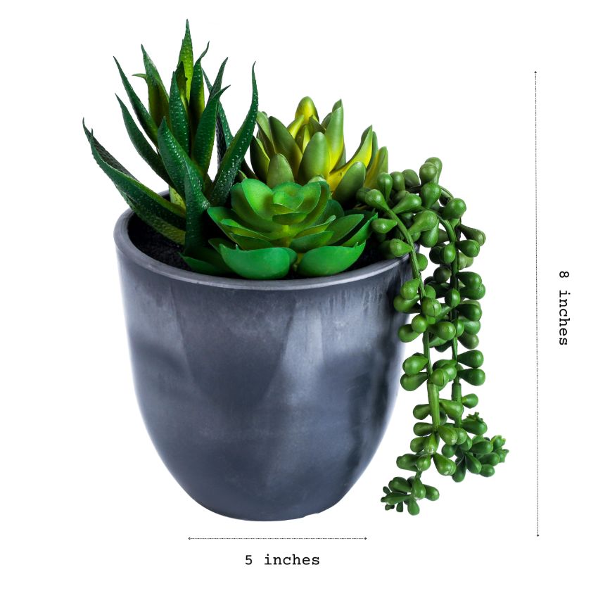 Artificial Potted Succulent Planter | 3 x 3 x 10 inches