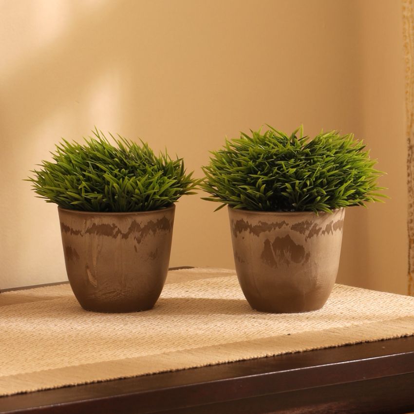 Artificial Potted Topiary Bush Set | Set of 2