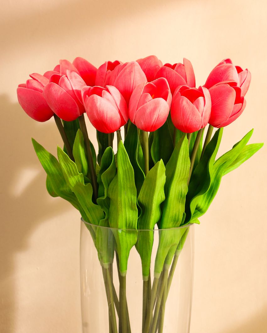 Simple Artificial Tulip Flower 5 Sticks Without Pot | 20 inches