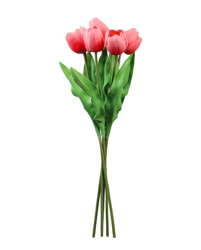 Simple Artificial Tulip Flower 5 Sticks Without Pot | 20 inches