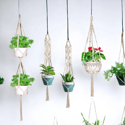 Dangling Macrame Plant Hanger | Set of 4