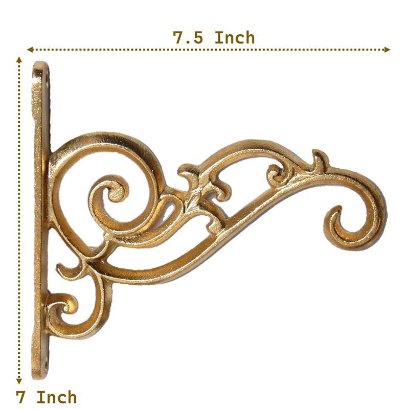 Gold Metal Wall Hook Hanging Plant Bracket | Single, Set of 2 & Set of 4 - Dusaan