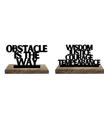 Stoic Virtues & Resilience Table Décor | Set of 2