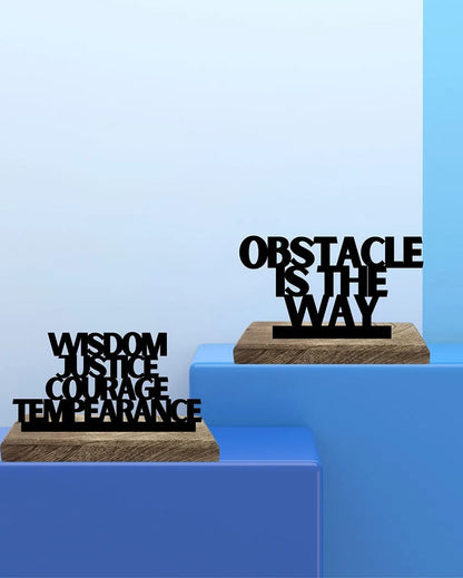 Stoic Virtues & Resilience Table Décor | Set of 2