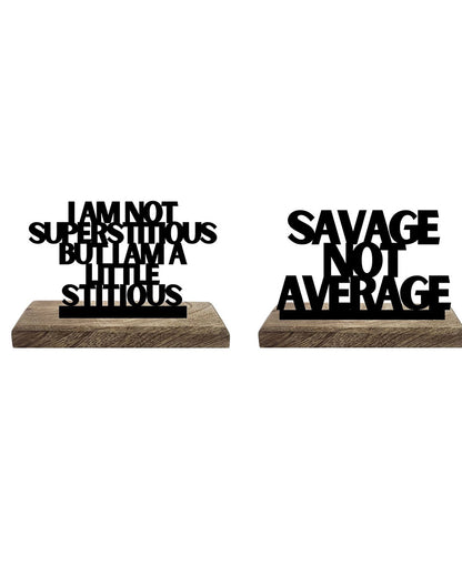 Bold Beliefs Savage Attitude Table Décor | Set of 2