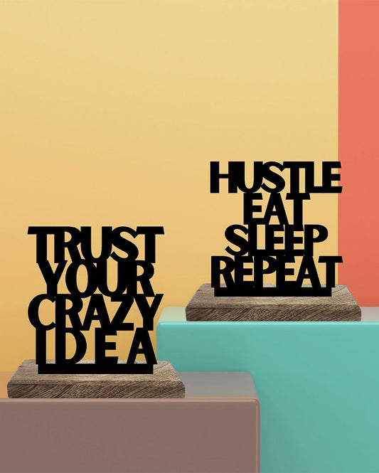 Crazy Hustle Momentum Table Décor | Set of 2