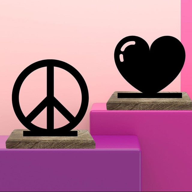 Heart and Peace Table Décor | Set of 2