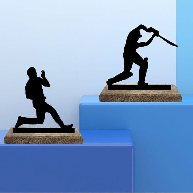 Cricketer Table Decor Showpieces | Pack of 2 | 6 x 2 x 7 inches