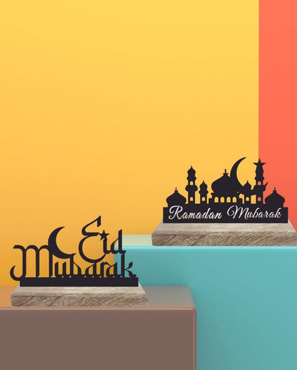 Ramadan Mubarak Table Décor | Set of 2