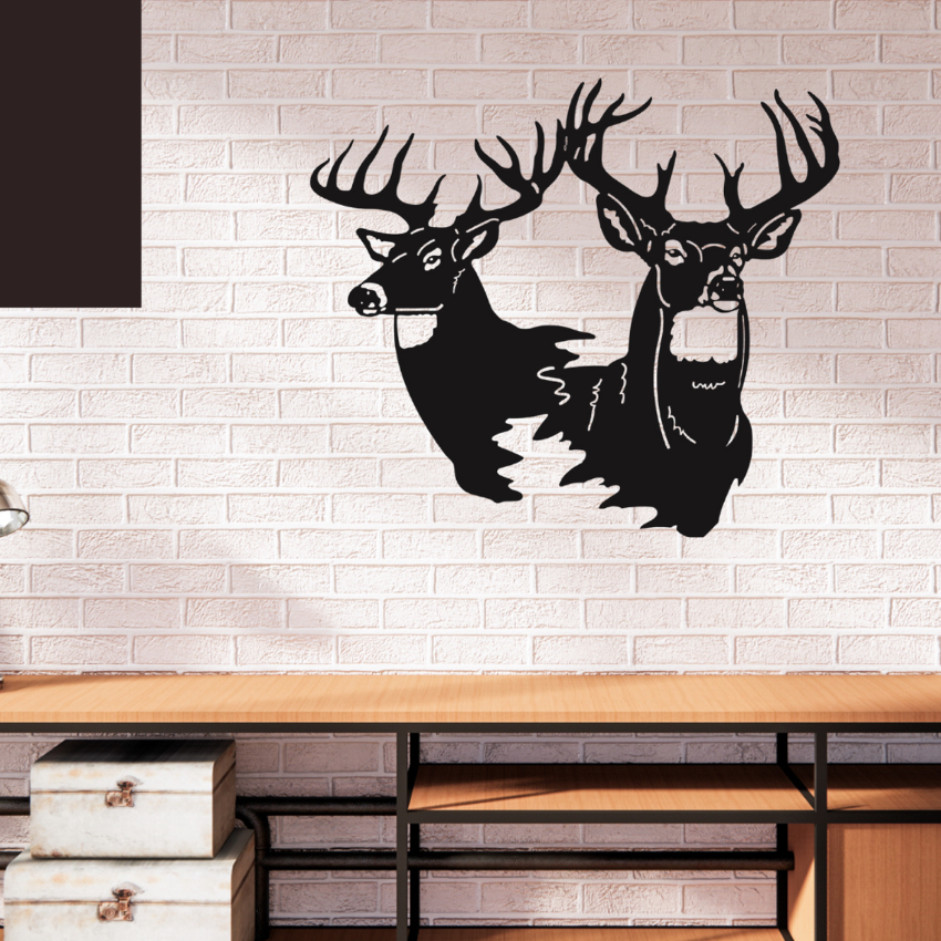 Pair Of ReindeerIron Wall Hanging Décor