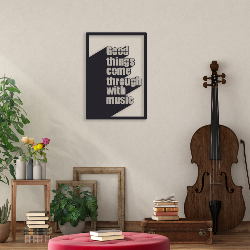 Good Things Come Through With MusicIron Wall Hanging Décor