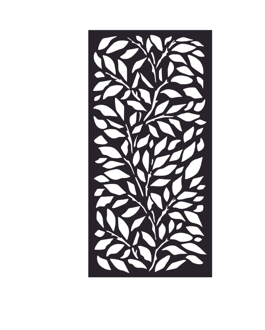 Rectangular Creative Leaves Pattern PanelIron Wall Hanging Décor