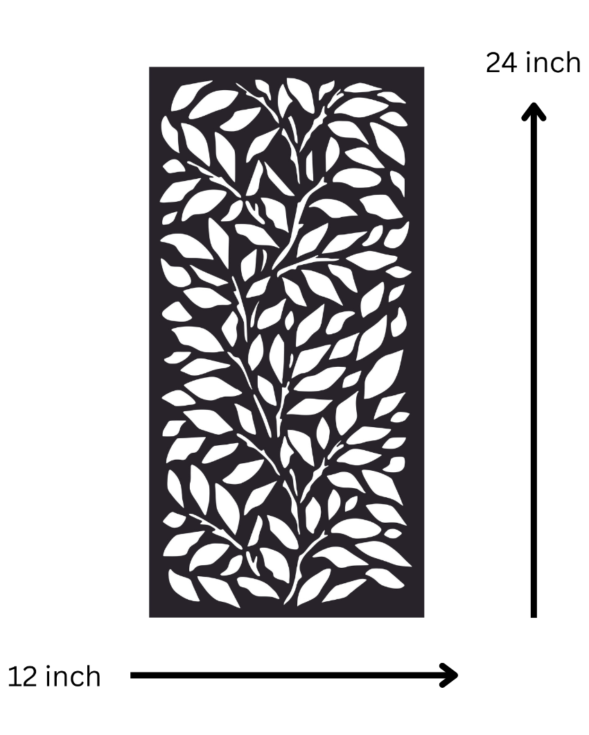 Rectangular Creative Leaves Pattern PanelIron Wall Hanging Décor