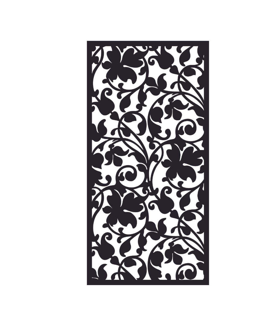 Rectangular Creative Floral Pattern PanelIron Wall Hanging Décor