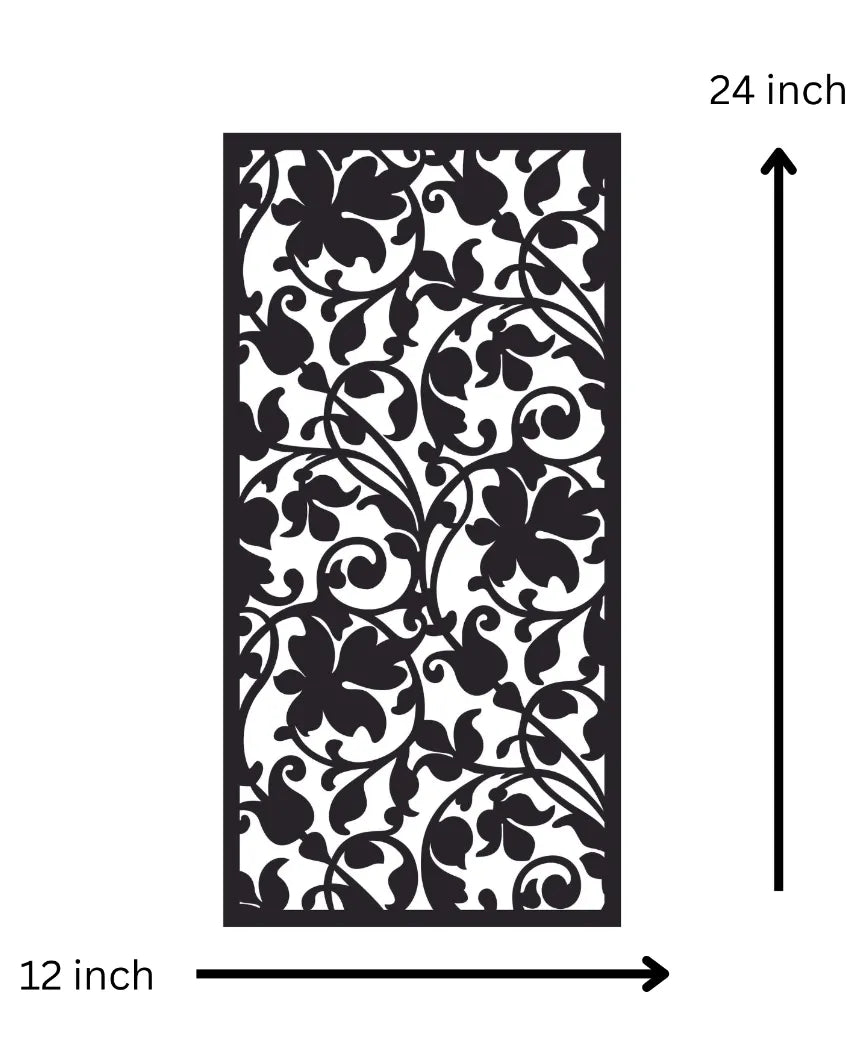 Rectangular Creative Floral Pattern PanelIron Wall Hanging Décor