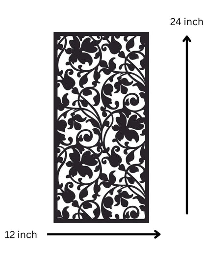 Rectangular Creative Floral Pattern PanelIron Wall Hanging Décor