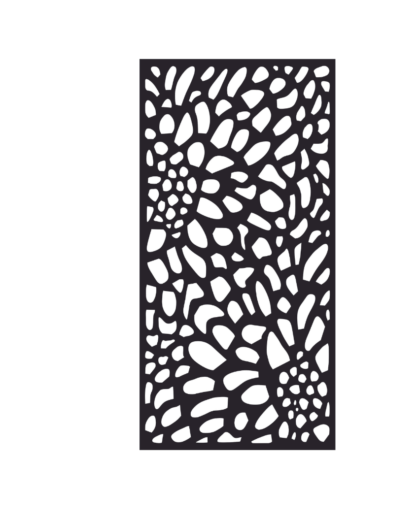 Rectangular Creative Flower Pattern PanelIron Wall Hanging Décor