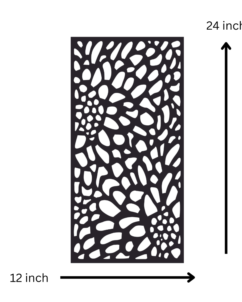 Rectangular Creative Flower Pattern PanelIron Wall Hanging Décor