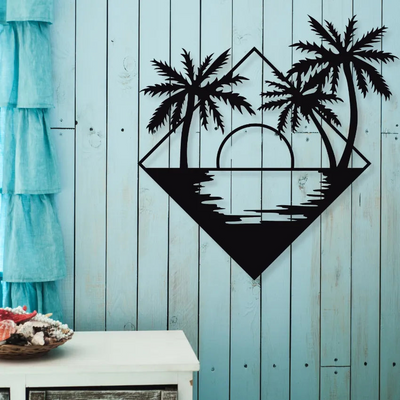 Beach SunsetIron Wall Hanging Décor