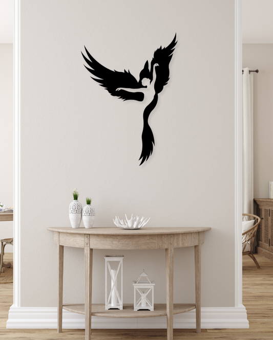 Girl And PhoenixIron Wall Hanging Décor
