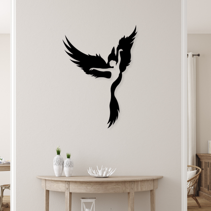 Girl And PhoenixIron Wall Hanging Décor