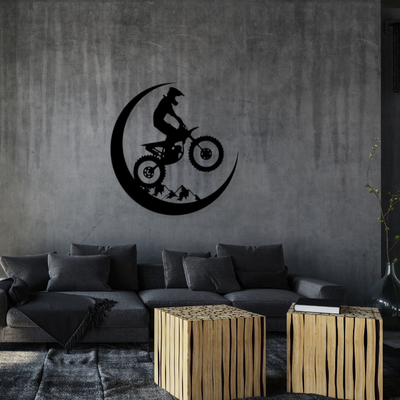 Bike On MoonIron Wall Hanging Décor